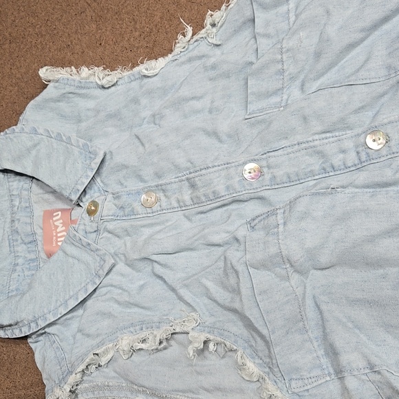 NWOT Show Me Your Mumu Vicki Mini denim Shirt Dress - Picture 6 of 7